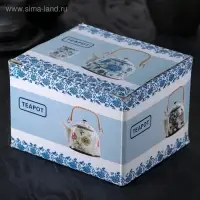 Чайник керамический заварочный &laquo;Иероглифы&raquo;, 600 мл, с металлическим ситом