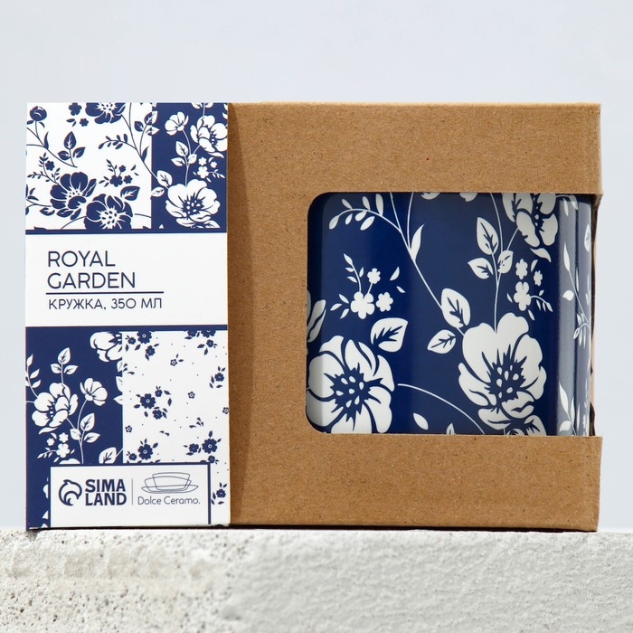Кружка керамическая Royal Garden, 350 мл, цвет синий Кружка керамическая Royal Garden, 350 мл, цвет синий