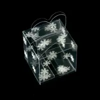 Коробка подарочная новогодняя складная ПВХ «Снежинки» 5×5×5 см