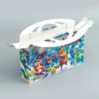Подарочная новогодняя коробка «Лесное диско» , Портфель макси широкий, 37×8×20.2 см