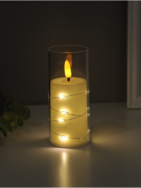 Ночник свеча "Романтик" LED 3xLR44 5,5х5,5х12,,5см