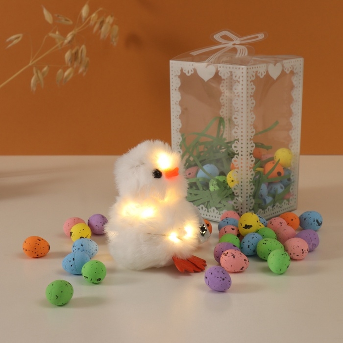 Набор подарочный  Набор подарочный "Цыплёнок белый" яички 50 гр, роса 7х7х12 см