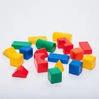 Кубики детские, пластиковые, цветные, 18 штук, 6&times;6 см