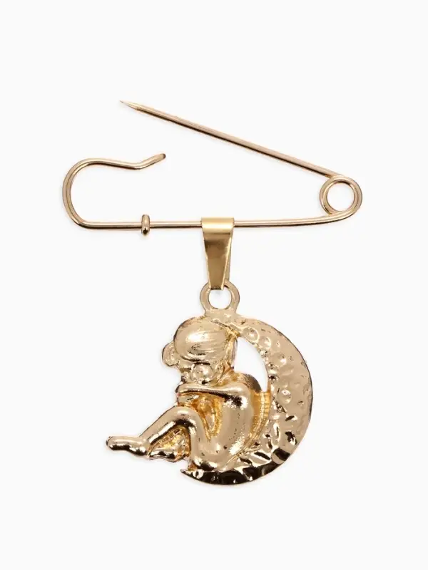 Булавка-оберег с подвеской &laquo;Ангел&raquo;, 3.5 см, цвет золото