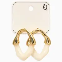 Серьги акрил &laquo;Сталактиты&raquo;, цвет молочный в золоте