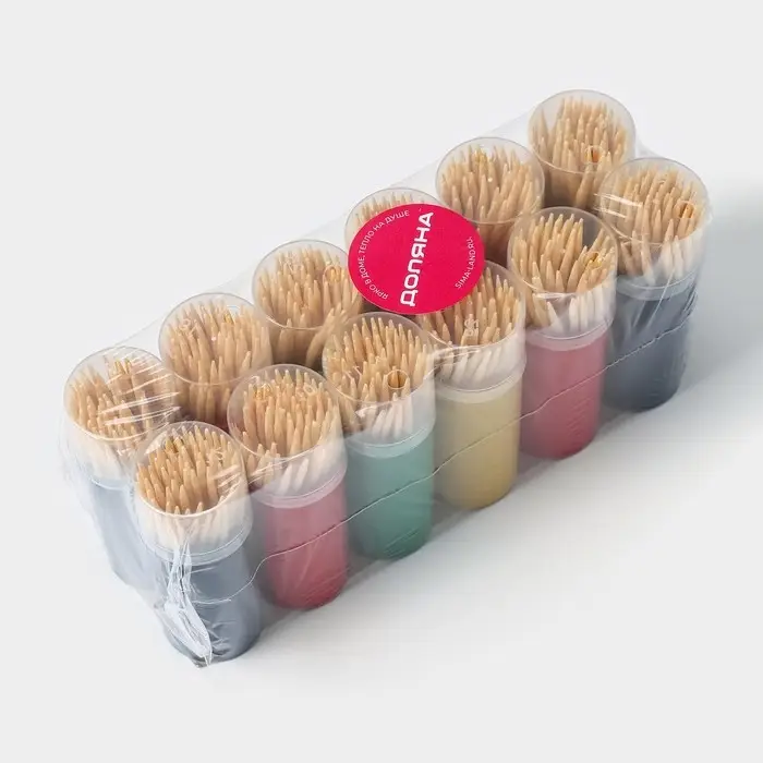 Зубочистки Доляна, 60 шт, цвет МИКС Зубочистки Доляна, 60 шт, цвет МИКС