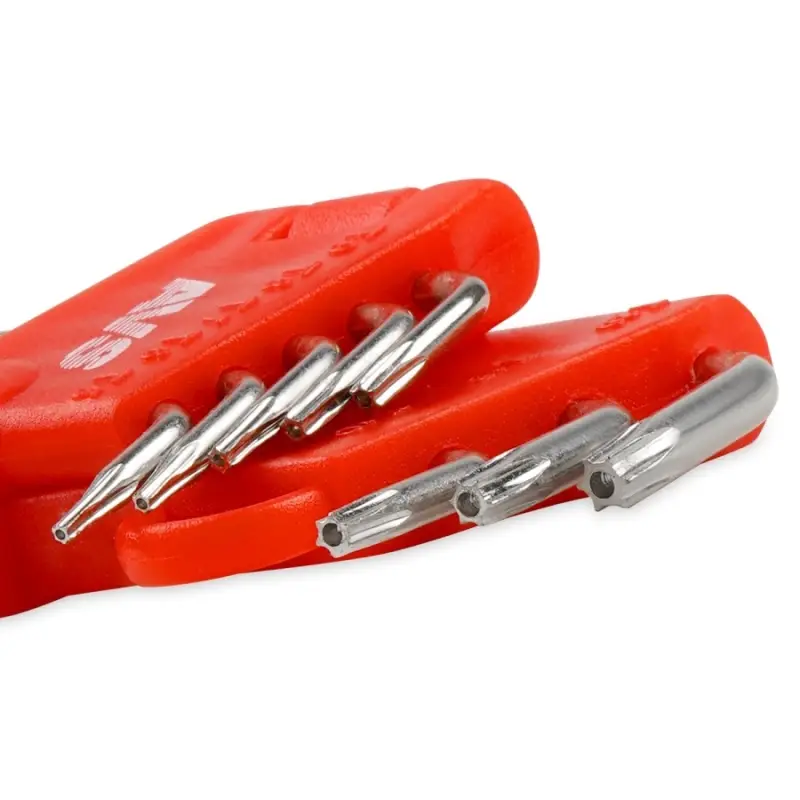 Набор ключей торцевых изогнутых TORX МИНИ с отверстием 8 предметов (T5-T20) AVS TXL-8H