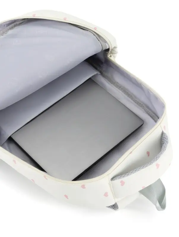 Рюкзак школьный для девочки &laquo;Сердечки&raquo;, 4 кармана, 31&times;13&times;48 см, белый