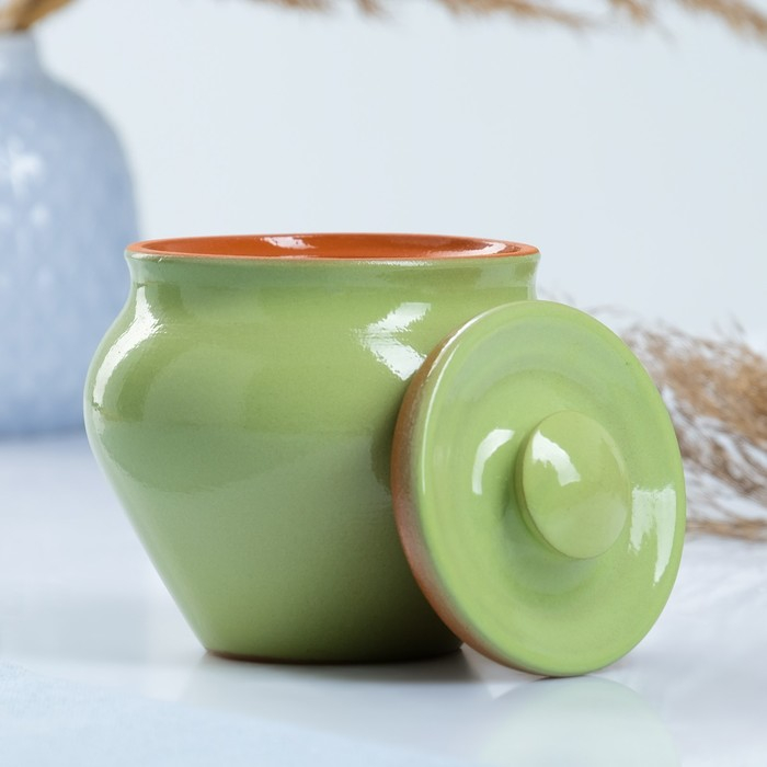 Набор  Набор "Вятская керамика №2" 6х0,5 + ухват + полка, салатовый