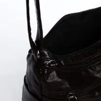 Сумка женская кросс-боди на молнии, 25&times;11&times;19 см, тёмно-коричневая