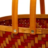 Корзина плетёная для хранения, с ручкой, лоза, красно-коричневая, набор 2 шт.