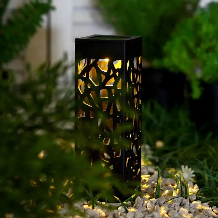 Садовый светильник &laquo;Ажурный&raquo;, уличный, на солнечной батарее, 6&times;29&times;6 см, 1 LED, свечение тёплое белое