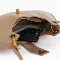 Сумка женская багет TEXTURA на молнии, 30&times;5&times;17 см, светло-коричневая