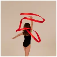 Лента для художественной гимнастики Grace Dance, 4 м, с палочкой, фуксия
