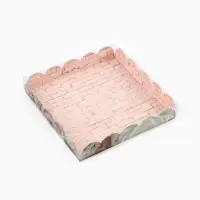 Коробка для печенья, кондитерская упаковка с пластиковой крышкой, My best wishes, 18&times;18&times;3 см