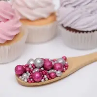 Новогодняя посыпка кондитерская с мягким центром &laquo;Блеск&raquo;: серебро, фуксия, 50 г