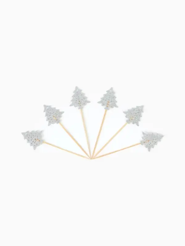 Шпажки "Серебряные елочки", набор 6 шт.