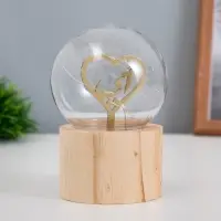 Фигурка светящаяся RISALUX &laquo;Сердце&raquo;, LED-ночник, 3&times;AG10, шар-8 см, 6.5&times;6.5&times;11.5 см