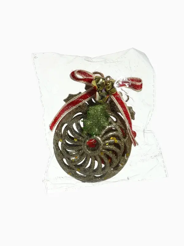 Ёлочная игрушка &laquo;Шар ажурный&raquo; 8&times;10 см, золото