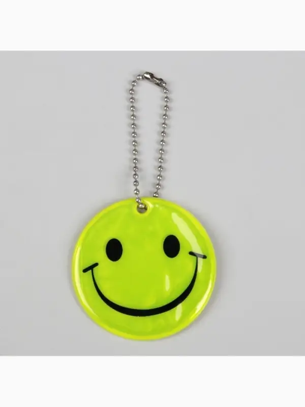 Светоотражающий элемент &laquo;Смайлик-улыбка&raquo;, двусторонний, d=5 см, жёлтый