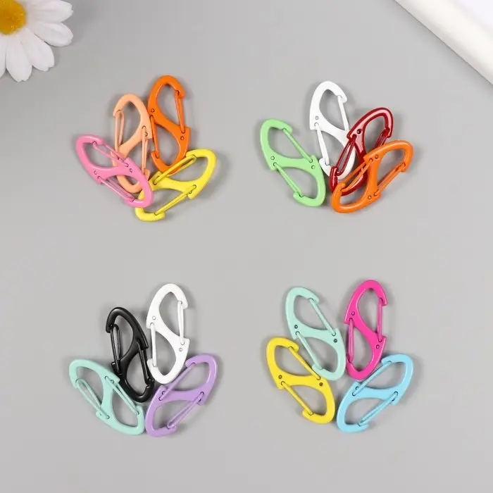 Карабин металл "Двойной" МИКС 4,2х1,8 см