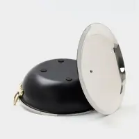 Блюдо глубокое с крышкой &laquo;Чёрный жемчуг&raquo;, 26.5&times;24.5&times;14 см, нержавеющая сталь, чёрное