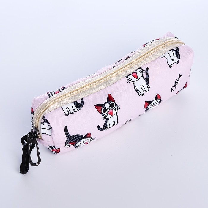 Рюкзак школьный из текстиля на молнии, 3 кармана, пенал, цвет розовый