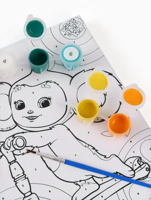 Картина по номерам с подрамником &laquo;Чебурашка на самокате&raquo;, 21&times;15 см