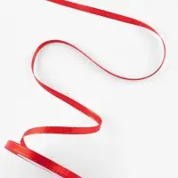 Лента атласная, с золотым люрексом, 6 мм, 23&plusmn;1 м, красная №026