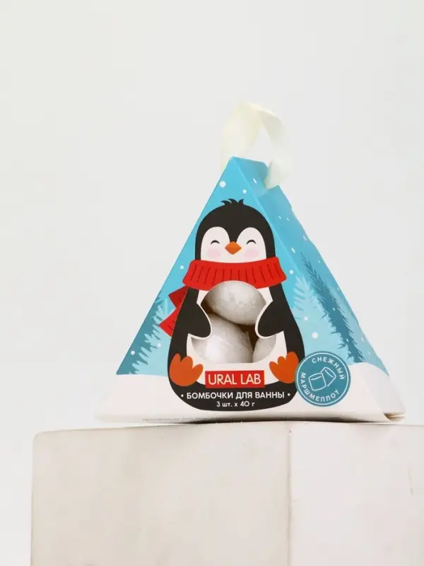 Бомбочки для ванны «Пингвин», 3 шт х 40 г, снежный маршмеллоу, URAL LAB Бомбочки для ванны «Пингвин», 3 шт х 40 г, снежный маршмеллоу, URAL LAB
