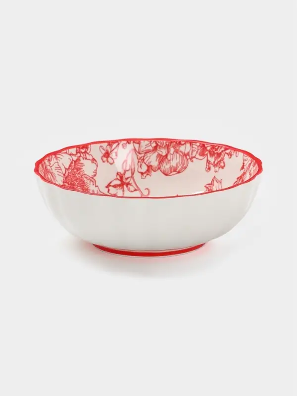 Салатник Botanica, 15×5.5 см, фарфор, белый, красный Салатник Botanica, 15×5.5 см, фарфор, белый, красный