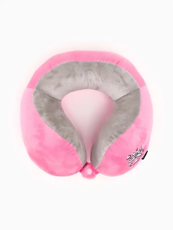 Подушка для путешествий бархатная формовая Подушка для путешествий бархатная формовая "Самолет", розовая