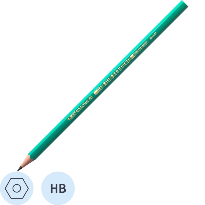 Карандаш чернографитный EVOLUTION ЭКО HB б/ласт пластиковый CO650Франция