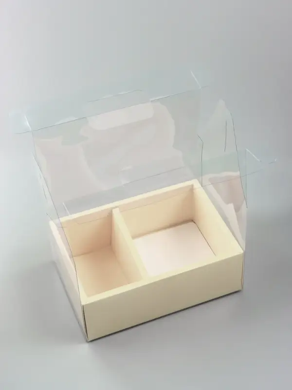 Коробка с PVC для цветов и десертов 26&times;18&times;30 см, желтый