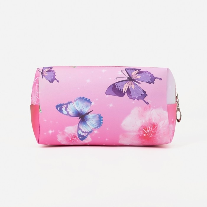 Косметичка дорожная на молнии, цвет розовый