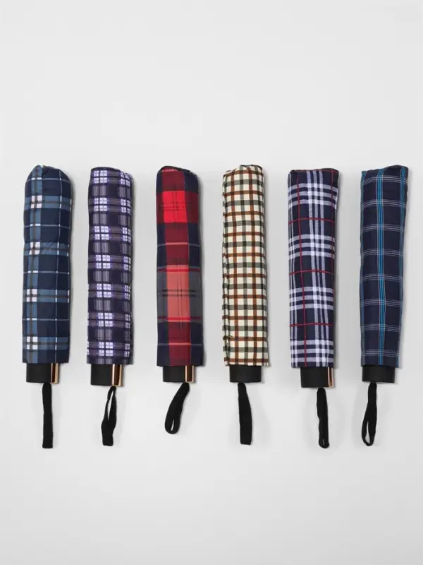 Зонт механический &laquo;Клетки&raquo;, эпонж, 4 сложения, 10 спиц, R=53/61 см, d=106 см, МИКС