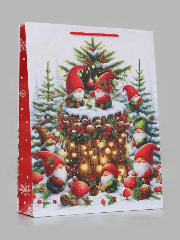 Пакет подарочный &laquo;Сказочные гномы&raquo;, 33&times;10&times;42.5 см