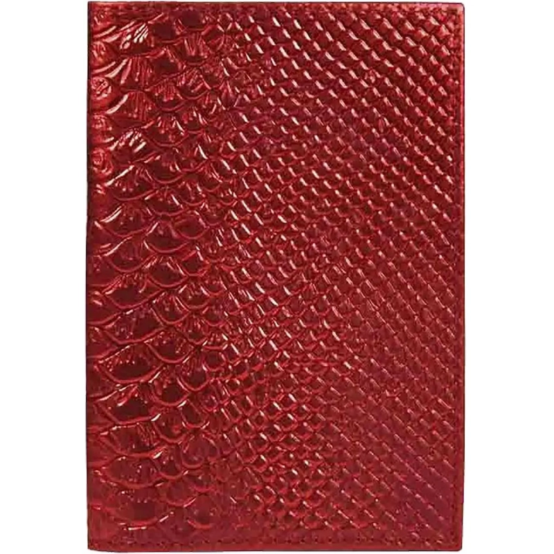 Обложка для паспорта нат.кож, красн,&nbsp; Железный Питон
