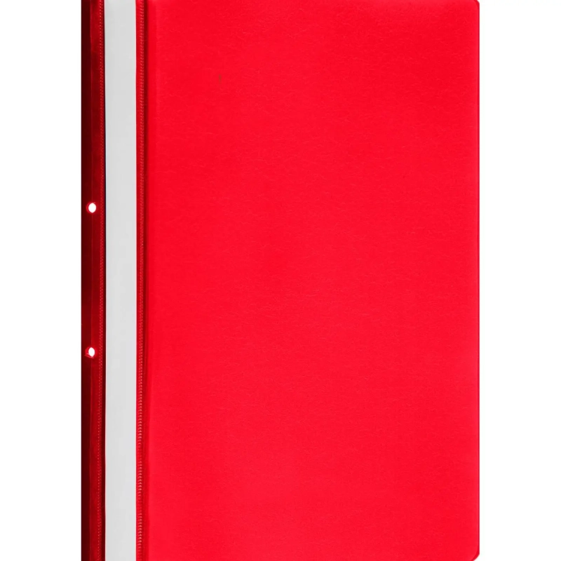 Скоросшиватель пластиковый А4 с перф-цией на кор.красн.пласт.10шт/уп Россия