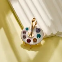 Брошь &laquo;Краски&raquo;, палитра, цветная в золоте