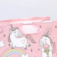 Пакет подарочный, упаковка, &laquo;Единорожки и радуга&raquo;, 20 х 16 х 8 см