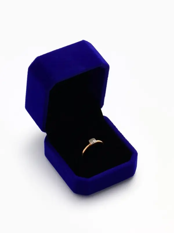 Футляр под кольцо, серьги &laquo;Геометрия&raquo;, бархатный, 5&times;5.5&times;4 см, синий