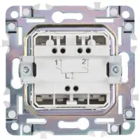 SKANDY Выключатель 2-клавишный 10А SK-V04S серебряный IEK