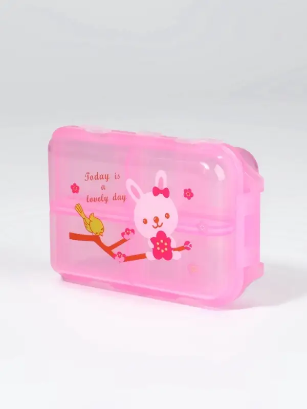 Таблетница, 9.5&times;6&times;3 см, 10 секций, розовая