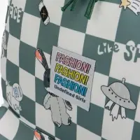 Рюкзак школьный на молнии, с карманами, в клетку, 28&times;11.5&times;40 см, зелёный