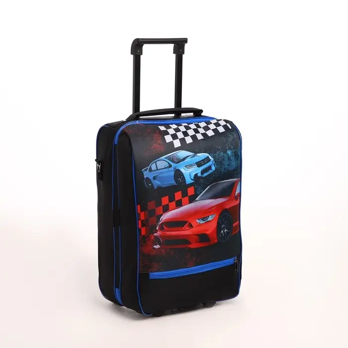 Чемодан детский 32 л (S), Sacvoyage, отдел на молнии, цвет чёрный/синий