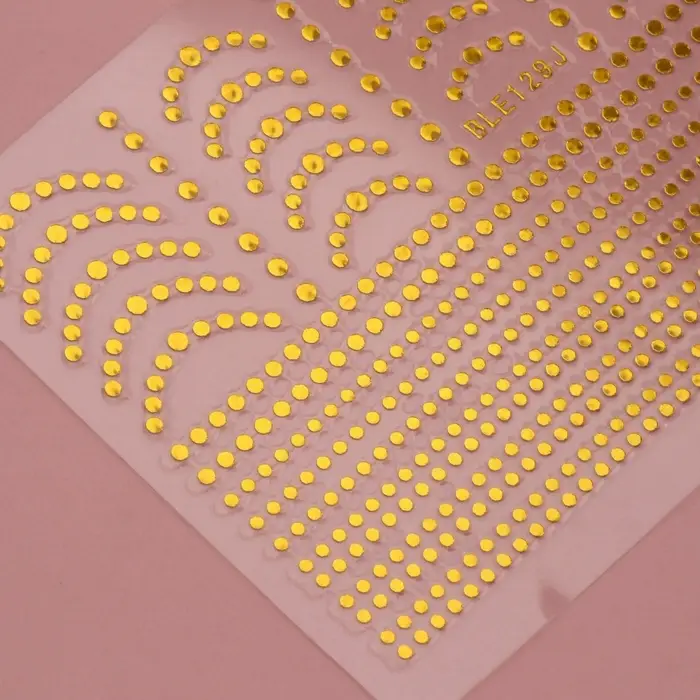 Наклейки для ногтей «Бусинка», металлизированные, цвет золотистый