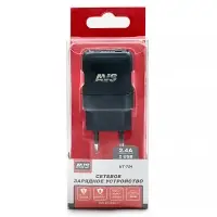 Сетевое ЗУ AVS UC-724, 2 USB, 2.4 А, 12 Вт (A07978S)
