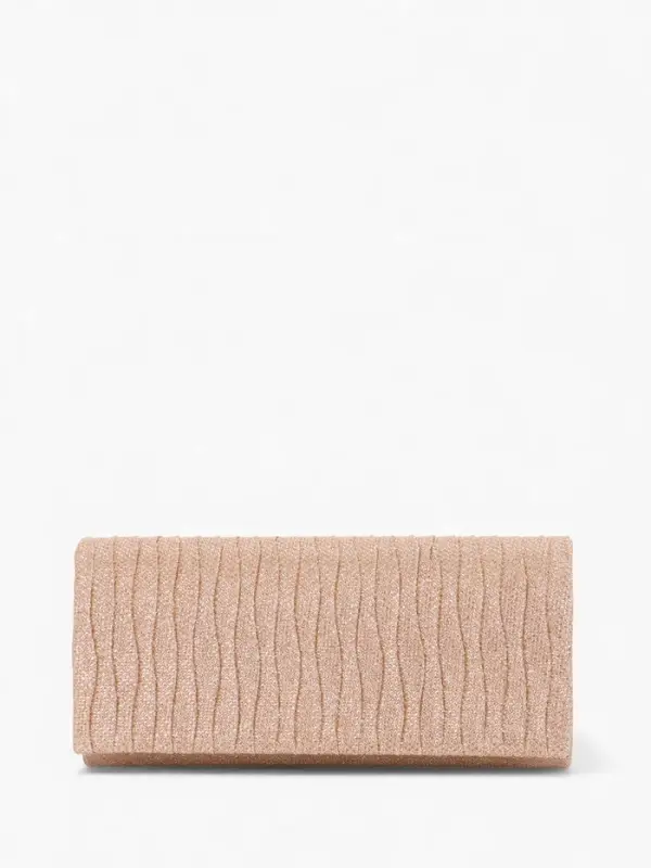 Сумка-клатч женская вечерняя на магните, на сребристой цепочке, блестящая, золотистая