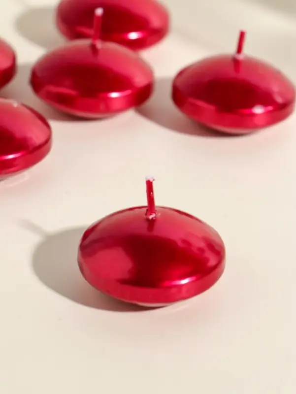 Набор свечей плавающих &laquo;Овал&raquo;, 6 шт., красный металлик, 4&times;2 см